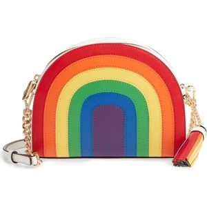 Ginny Rainbow Stripe Leather Crossbody Bag